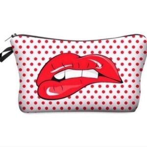 Cosmetic Bag Lips Mouth Pencil Case Makeup Organizer zip travel pouch bag